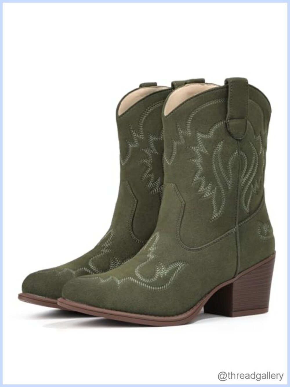 Western Ankle Cowgirl Boots Pointed Toe Vegan Leather Booties